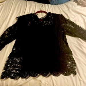 Black lace blouse